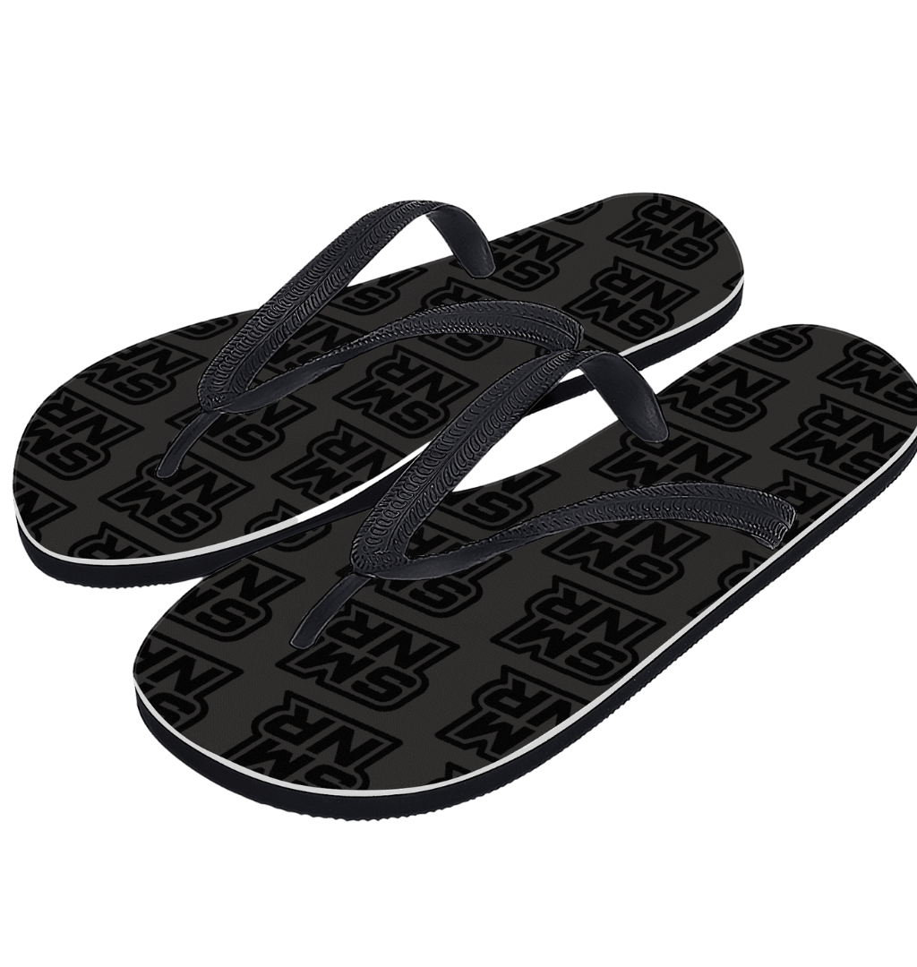 SMNR Unisex Flip-Flops - Triple Black Edition