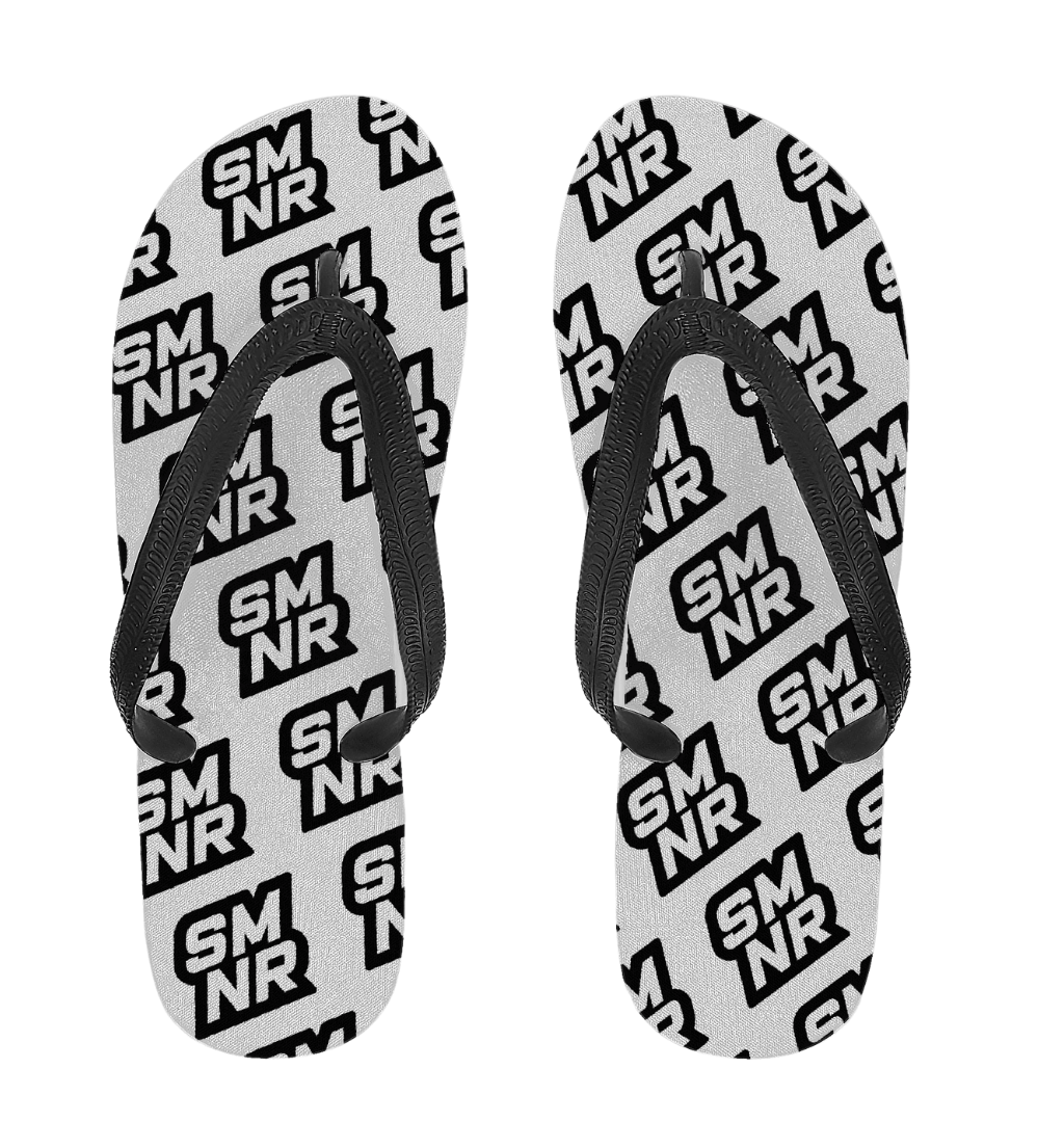 SMNR Unisex Flip-Flops - White