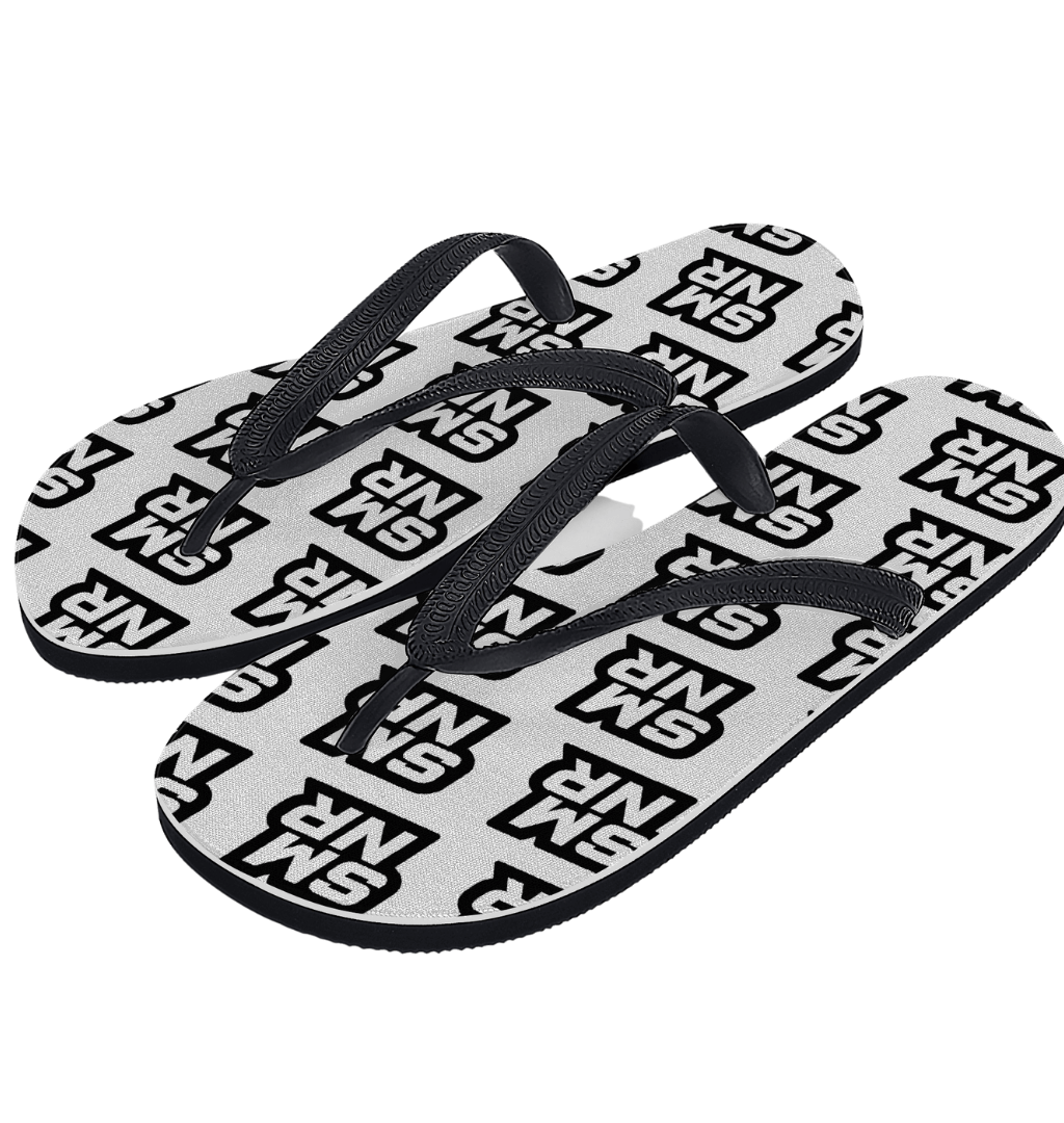 SMNR Unisex Flip-Flops - White