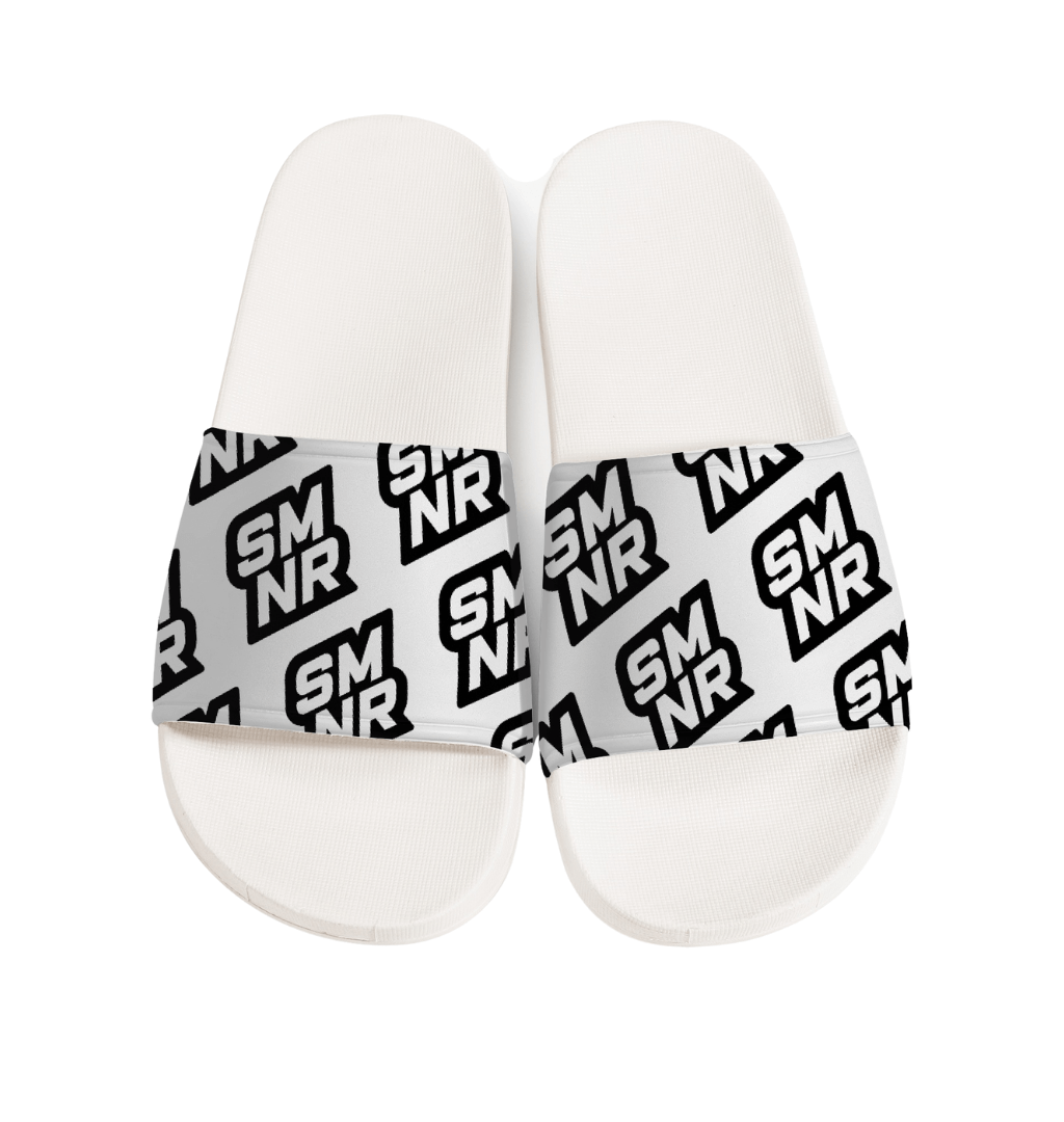 SMNR Unisex Sliders - White