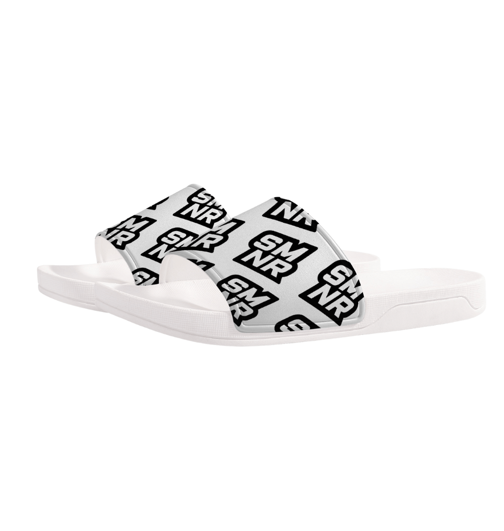 SMNR Unisex Sliders - White